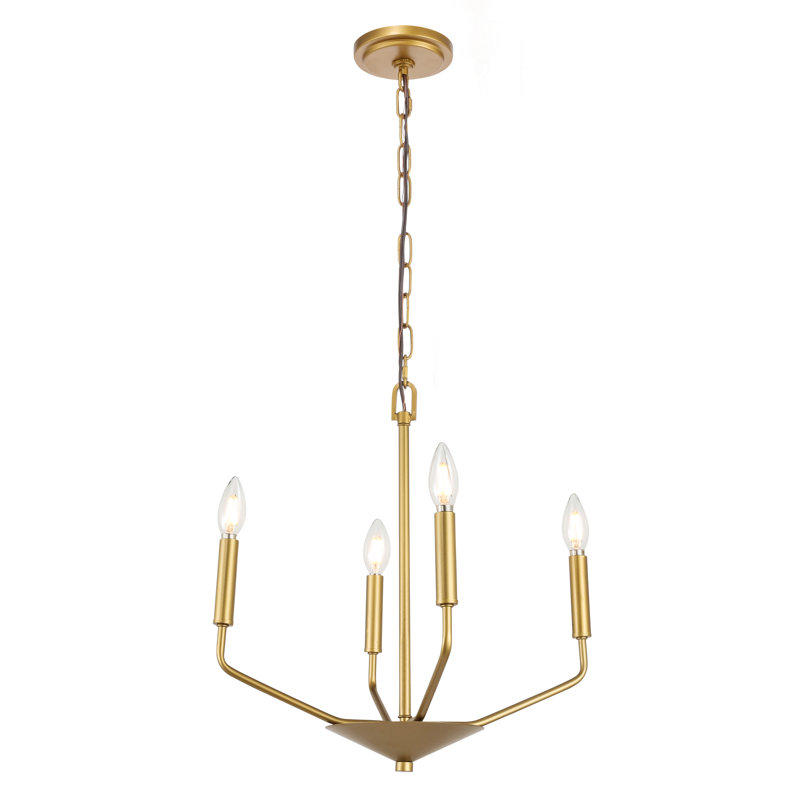 Style bougie classique/traditionnel 4 lumières lustre Venice, Laiton