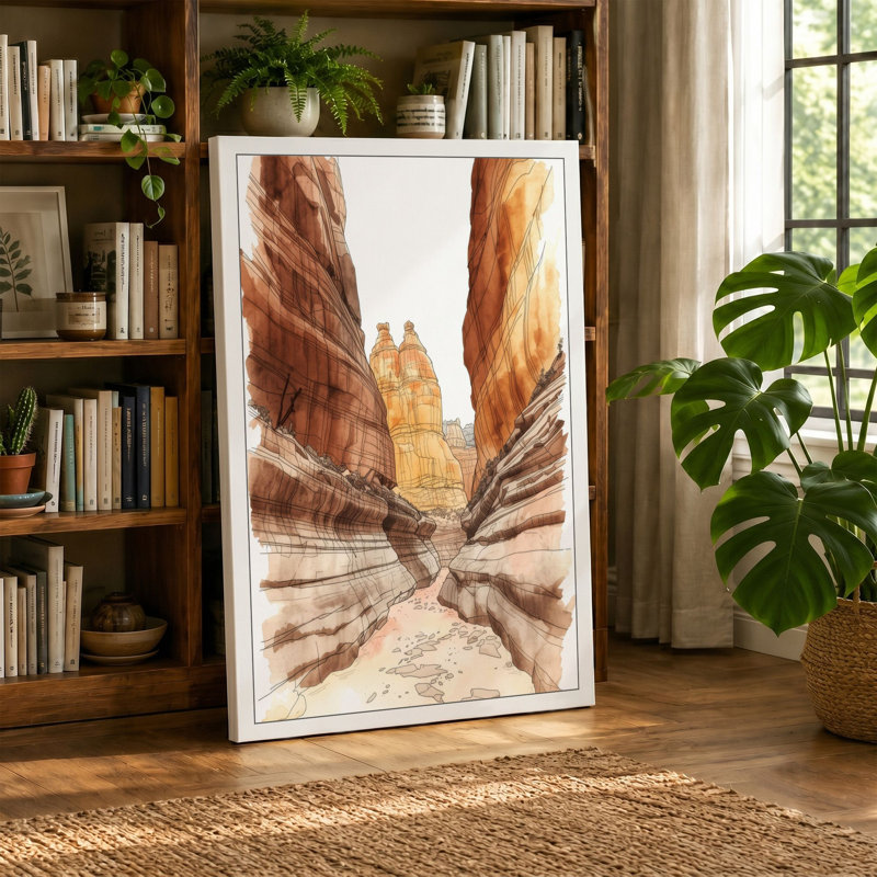 Urban Canyon Modern - Wrapped Canvas, 24x16 - 61.0 x 40.6 cm, Taupe Border