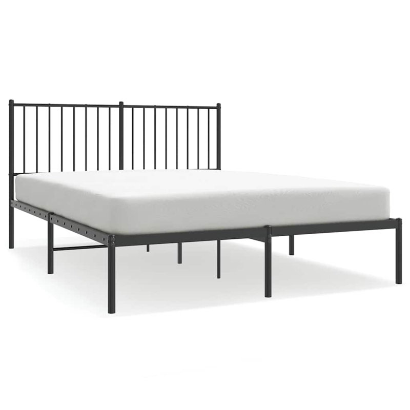 Metal Bed Frame, Heavy-Duty, No Mattress, Black, King