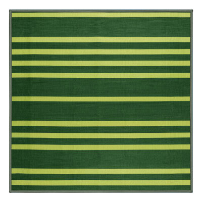 Machine Washable Horizontal Stripes Green Area Rug