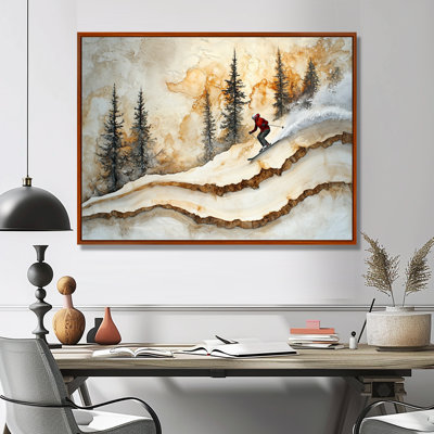 Makhi Cyrstal ski dans un paysage d'hiver III - art mural de ski