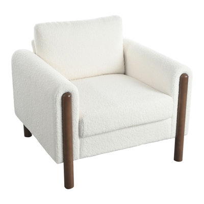 Upholstered Living Room Curved Armrest Upholstered Armchair
