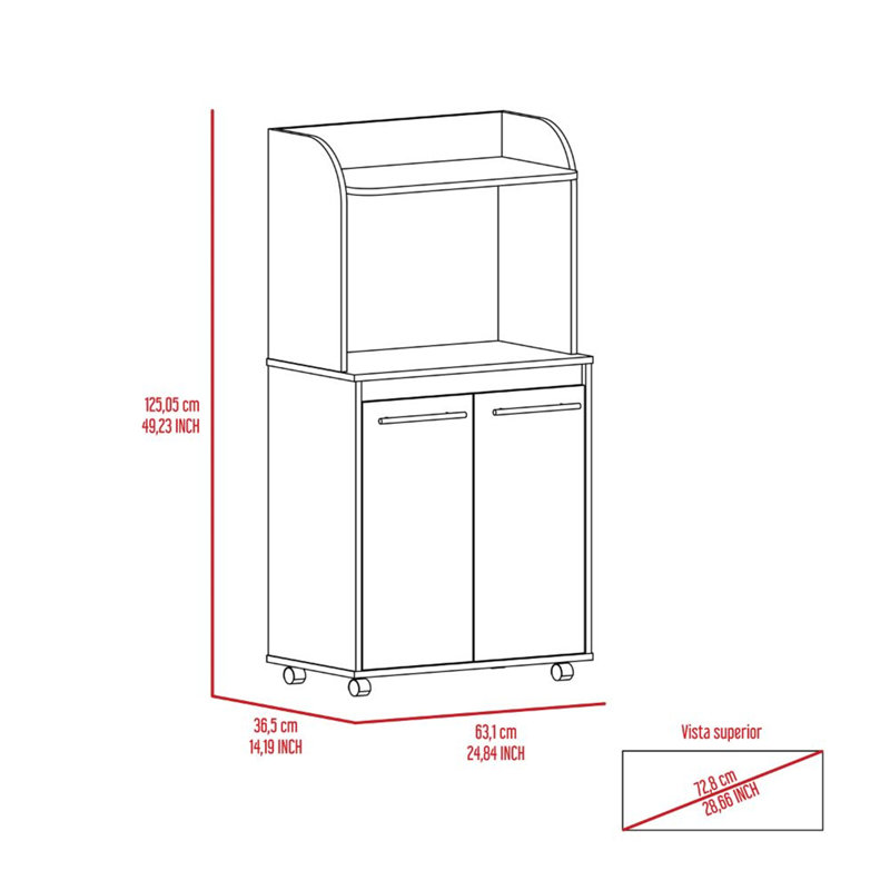 Versatile Kitchen Cart with Multiple Storage Options and Mobility