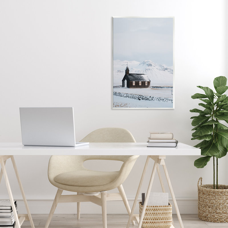 Plaque murale de paysage de neige de l'Islande, par Jade Sharp Photo, H 19 po x l 13 po