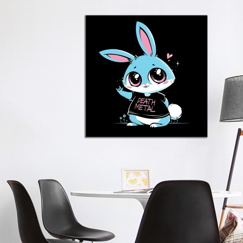 Death Metal Bunny by Tobias Fonseca - Wrapped Canvas Gallery-Wrapped Canvas Giclée, 93.98 cm H x 93.98 cm W x 1.91 cm D