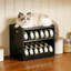 Distributeur de nourriture pour chats en bambou à 2 niveaux avec support de rangement par gravité pour aliments pour animaux.-1313830825