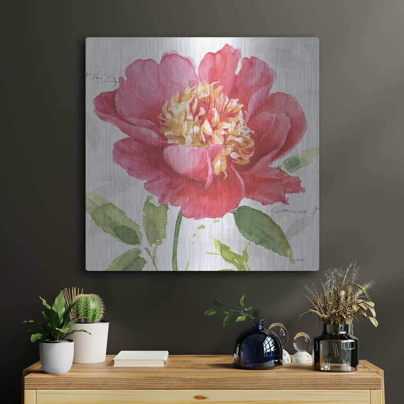 Art mural en métal «Pink Garden II» par Lisa Audit, H 24 po x l 24 po