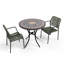 RONDARA 76cm Bistro Table with 2 RIVELLA Grey Chairs Set-2037924845