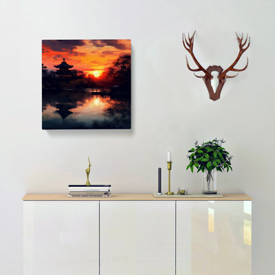 Japanese Sunset Impressionism No.3 - Wrapped Canvas