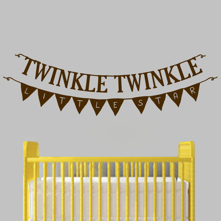 Décalcomanie murale twinkle twinkle little star, Brun