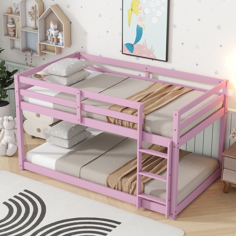 Solid Wooden, Solid Rubber Wooden Loft Bed With Ladder, With Bed Platform Of Strengthened Slats