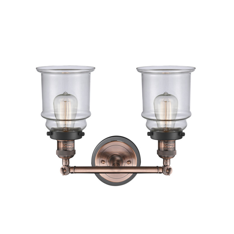 Éclairage pour salle de bain 2 lumières en cuivre antique à intensité variable Alexandira