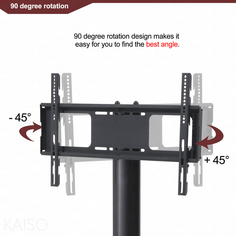 Multi-Function TV Stand Height Adjustable Bracket Swivel 3-Tier, 49.2"H x 43.3"L x 15.7"W