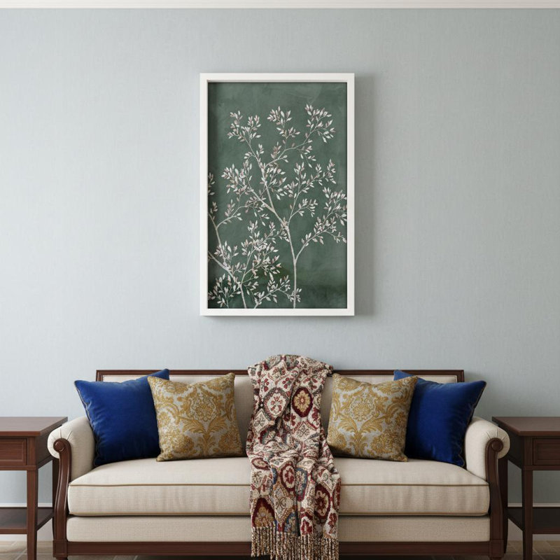 HomeRoots "Delicate Tree II, reproduction d'art encadrée blanche"