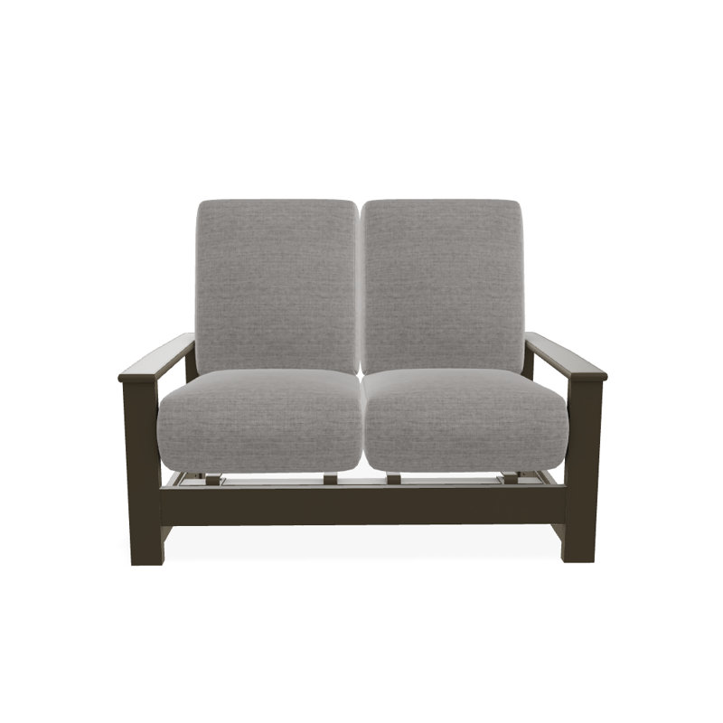 Leeward 56.5'' Wide Loveseat with Cushions, Canvas Granite Sunbrella® Canvas, Beachwood
