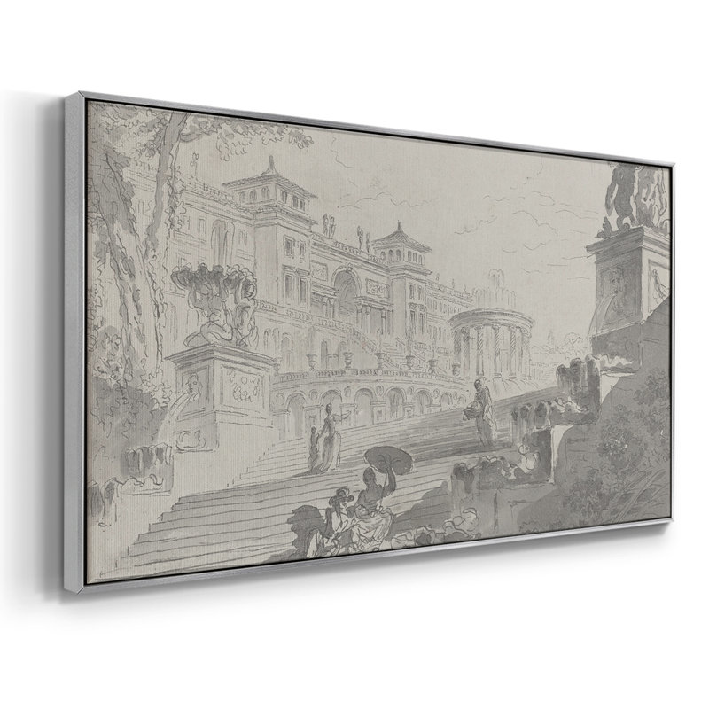 Série abstraite-cmxxxi - Toile tendue avec châssis encadré - Prêt à être accroché, H 21 po x l 41 po, Argent argent