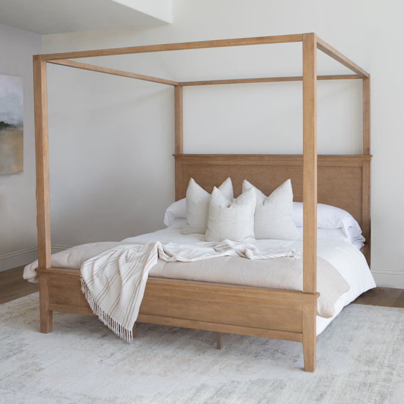 Details by Becki Owens, Ren Canopy Bed, Distressed Natural, Queen