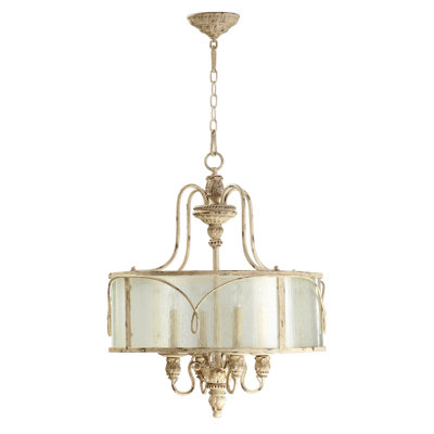 Lustre tambour 4 lumières de style bougie Solange