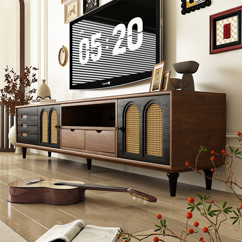 Meuble télé pratique de style rétro, L 86,61 po
