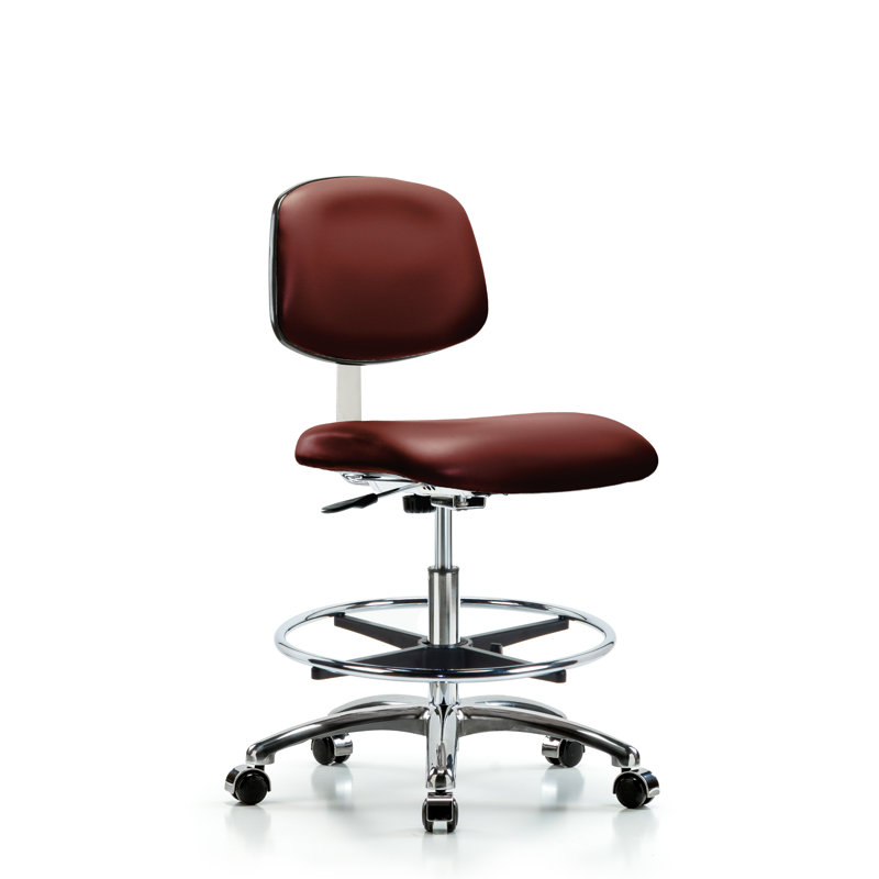 Chaise de travail ergonomique Medich, Roulettes, Rouge