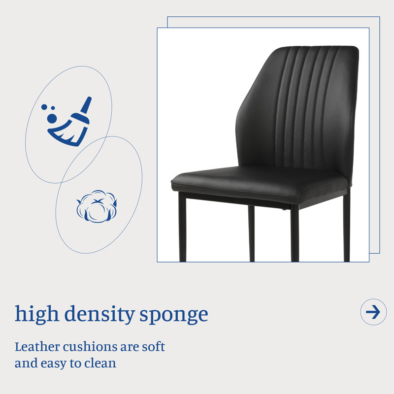 Sroda Upholstered Dining Chair（set of 4）, Black