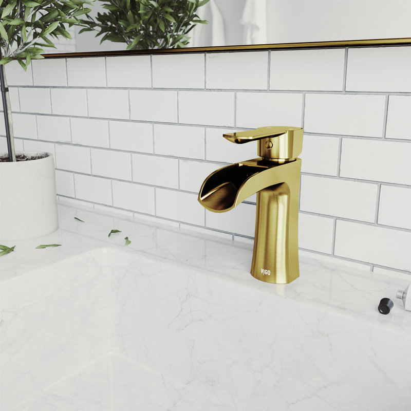 Robinet de salle de bain monotrou Paloma, Or mat