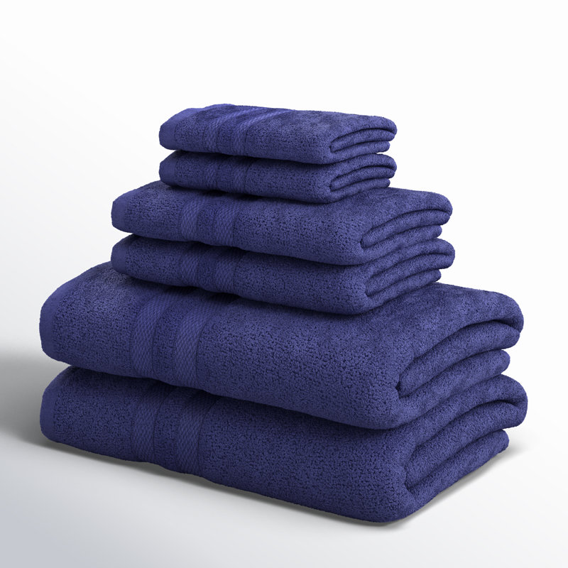 Ensemble de serviettes 100% coton Amoy, Marine