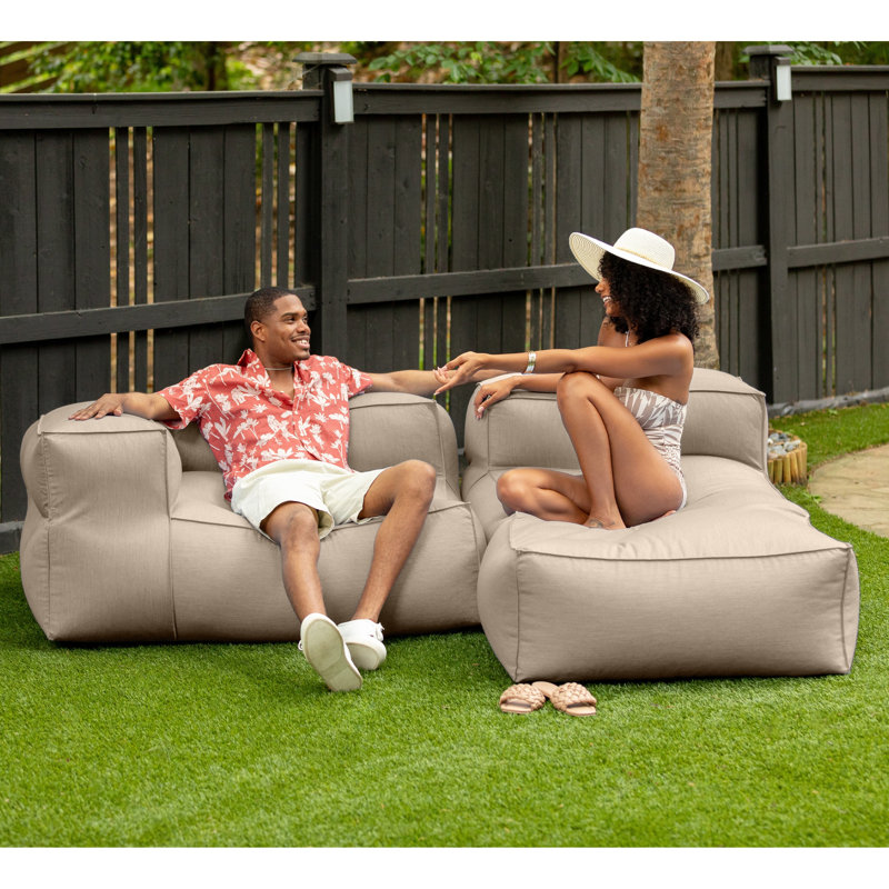 Mariabelen Outdoor Chaise Lounge, Ash