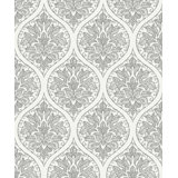 Emporium Metallic Ogee Damask 3D Embossed 33' L x 21" W Wallpaper Roll