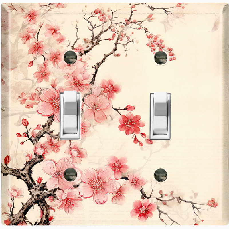 Plaque murale pour arbre de Noël rose et fleurs de sakura rose