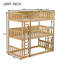 Lit superposé simple en bois d'hévéa simple avec échelles et conception amovible pour plus d'espace et de sécurité-1678630238