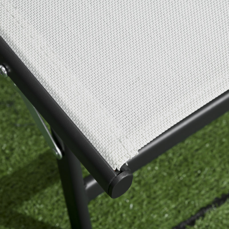 Chaise longue d'extérieur Outsunny, Blanc, crème
