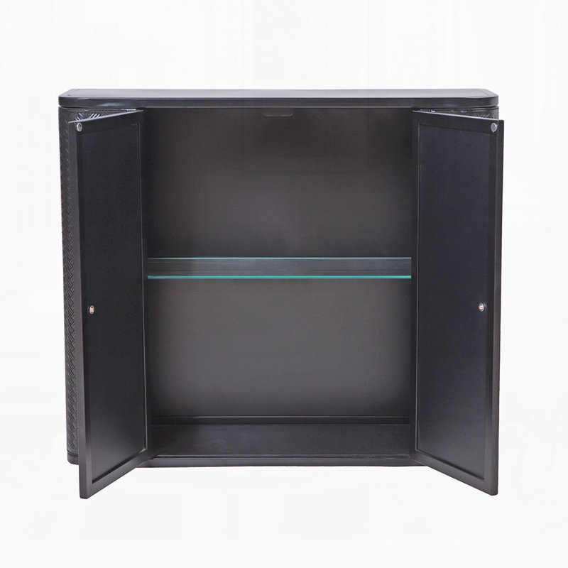 Armoire de salle de bain murale avec miroir, Noir antique