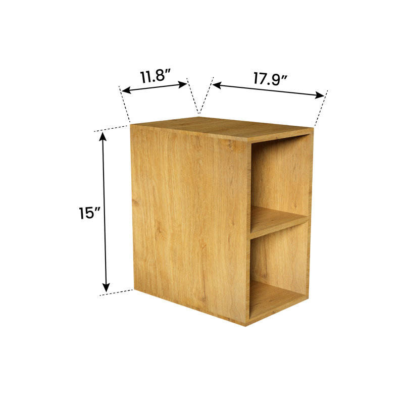 Armoire de rangement Space Oak avec deux tablettes ouvertes pour étagères d'organisation