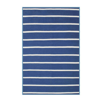 Tapis bleu/blanc contemporain