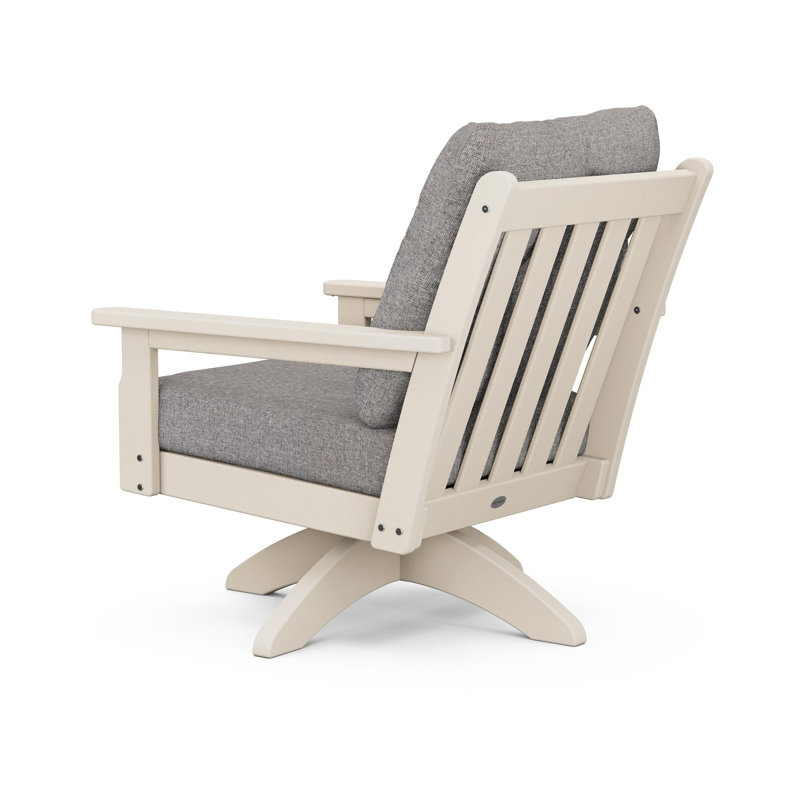 Lakeside Vineyard Deep Seating Swivel Chair, Grey Mist, Sand