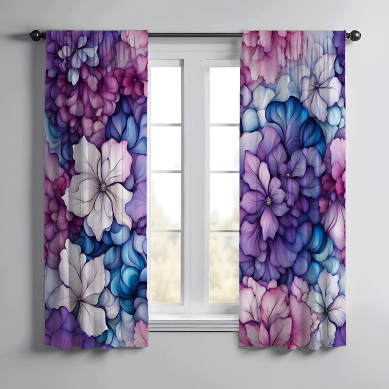 Paire de rideaux semi-transparents en polyester Elerte, L 20 po x L 82 po