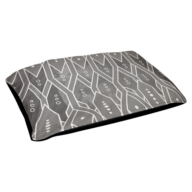 Coussin de lit pour chien à motif treillis Byrge, Grand (l 50 po x P 40 po x H 7 po), Orange, Molleton corail
