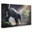 Mother Elephant Encouraging Baby In Abstract - Wrapped Canvas-55310689