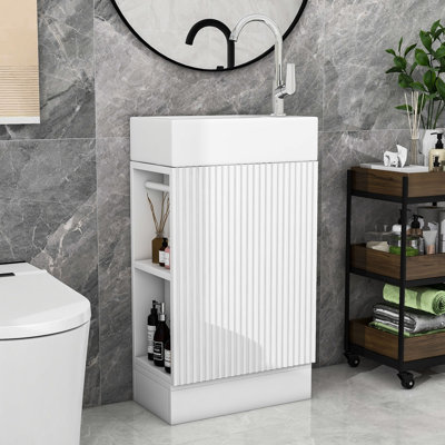 Ensemble de meuble-lavabo simple 18,6 po avec plateau en céramique Raymon