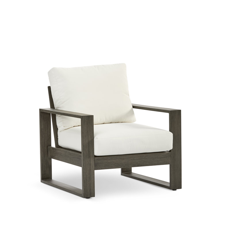 Chaise de patio avec coussins Toyea, Argent coulé Sunbrella®