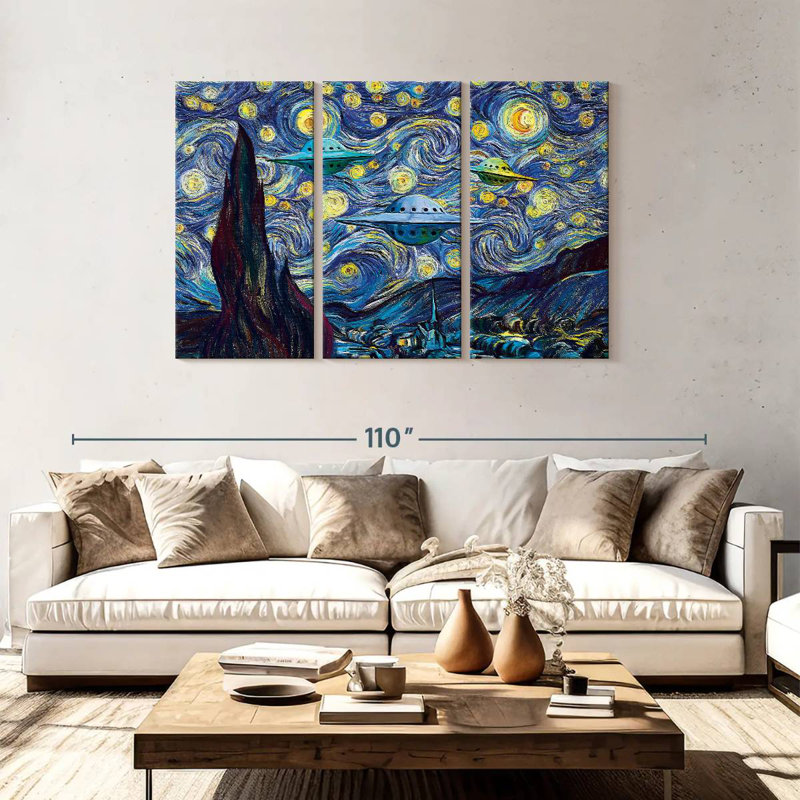 Kelan Alien Invasion Starry Night, 48" H x 74" W