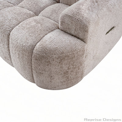 Canapé modulaire compressé très large de 100 po à l'avant courbé, canapé Boucle 3 places en forme de nuage avec mousse à haute résilience, facile à déplacer et à expédier, canapé surdimensionné moderne pour le salon