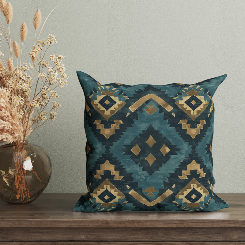 Eastern Elegance Geometric Reversible Pillow Cover, 20"H x 20"W