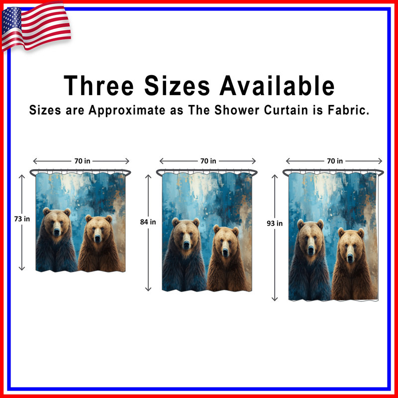 Rideau de douche Two Bears, 70in W x 72in H