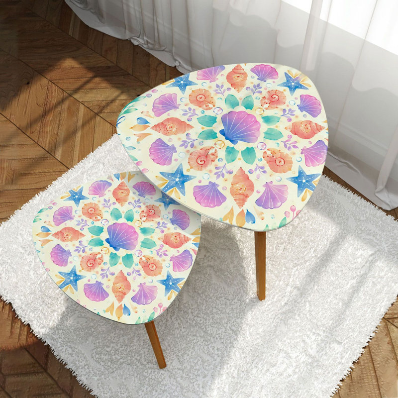 Ensemble de 2 tables basses gigognes Triangle