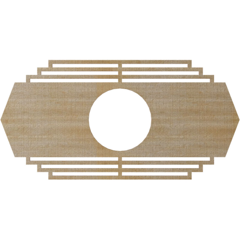 Médaillon de plafond en bois Chrysler, Hickory, H 18 po x l 36 po x P 0,38 po