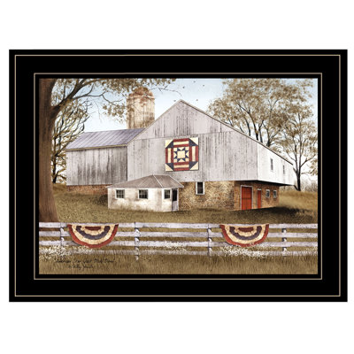 American Star Quilt Block Barn - reproduction de cadre photo sur papier