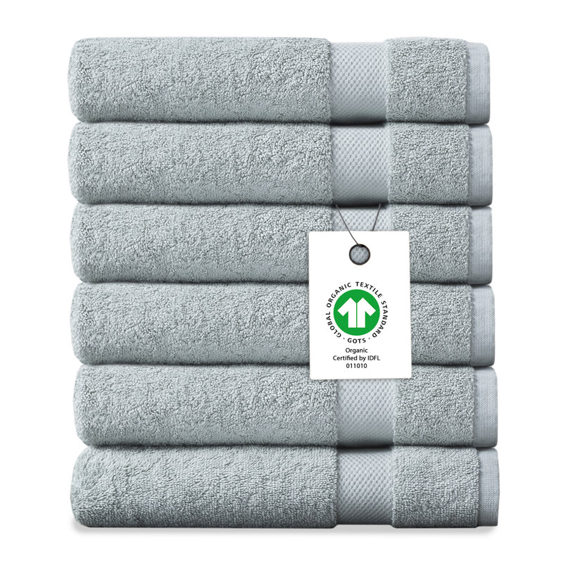 Crestover Organic Cotton Plush Washcloths, GOTS & OEKO-TEX Certified, 650 GSM, Soft Quick-Dry Absorbent Towels, 13"×13"