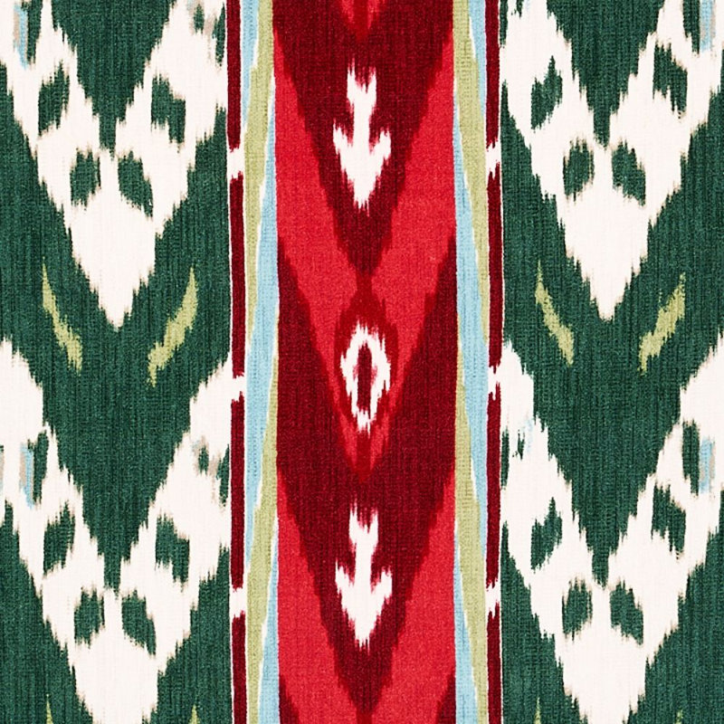 Tissu en velours Samar Ikat, Vert